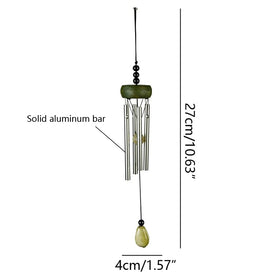 Corinth wind chime with four different length silver tubes