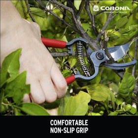 Corona BP 3180D ergonomic red handles for comfortable pruning sessions.