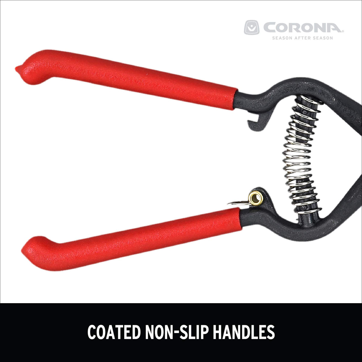 Corona ClassicCUT with vinyl-coated handles reduces hand fatigue during trimming.