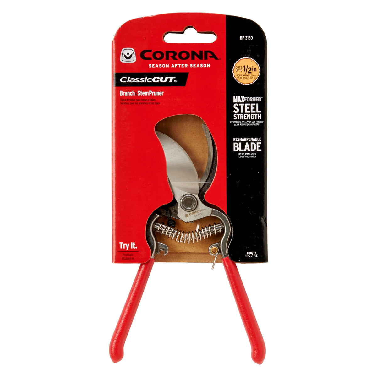 Corona ClassicCUT pruner handling tight spaces with precision cuts.