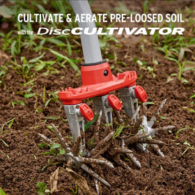 Corona DiscCULTIVATOR red finish adds visibility to your garden toolkit.