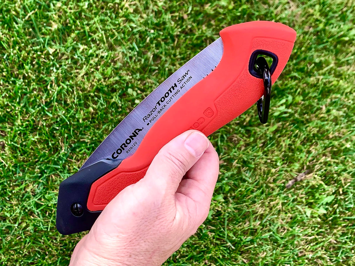 Corona RazorTOOTH ergonomic handle provides secure grip during pruning.