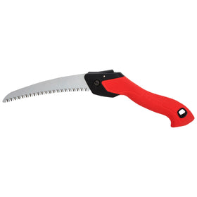 Corona RazorTOOTH folding saw stored in belt for easy garden access.