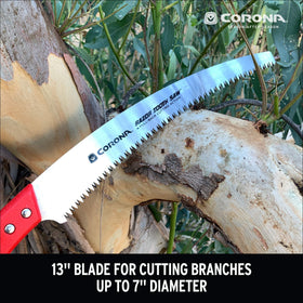 Corona RazorTOOTH pruning saw in action cutting branches with precision
