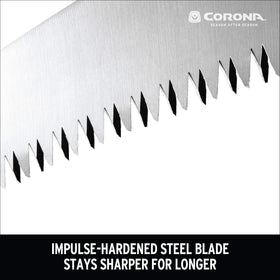 Corona RazorTOOTH ergonomic handle offers secure grip during extended pruning sessions.
