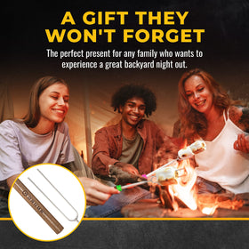 CORQUE gift-set marshmallow roasting sticks for campers and outdoor lovers.