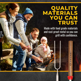 CORQUE kid-safe roasting sticks keeping kids at a safe distance.