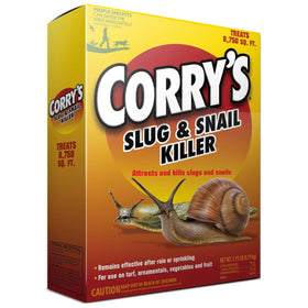 Corry's Slug Snail Killer bottle shown for quick garden protection.