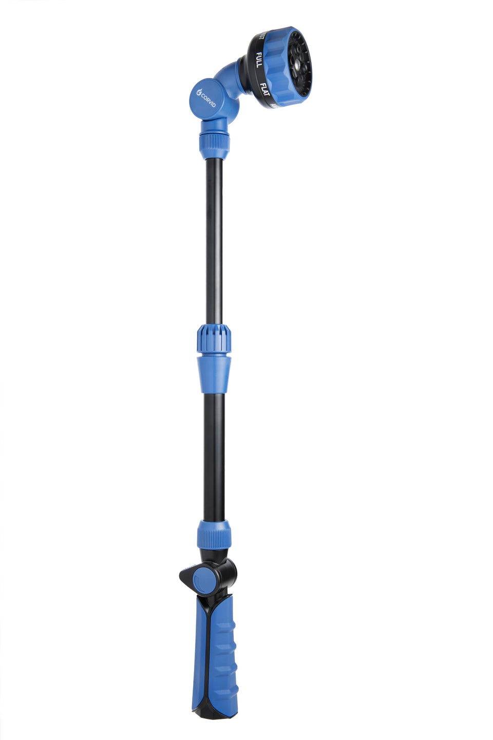 Corvid watering wand extends to reach hanging baskets for easy watering