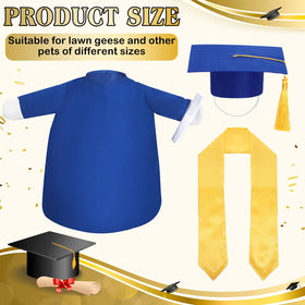 Cosblank blue graduation goose gown for cement geese, ideal for festive displays