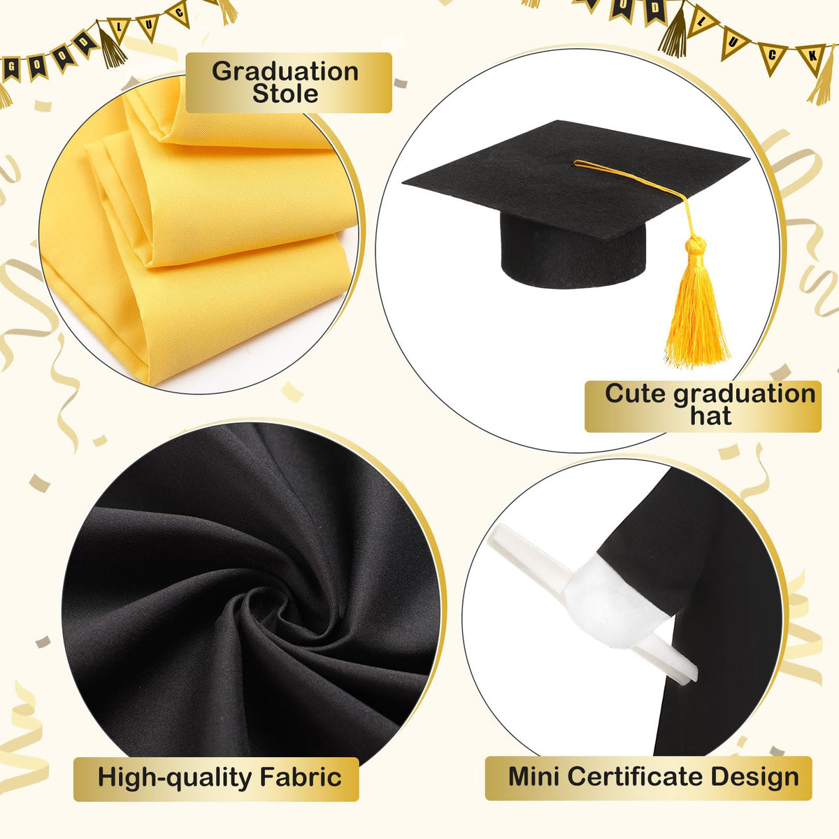 Cosblank gold stole accents the goose outfit for ceremony vibes.
