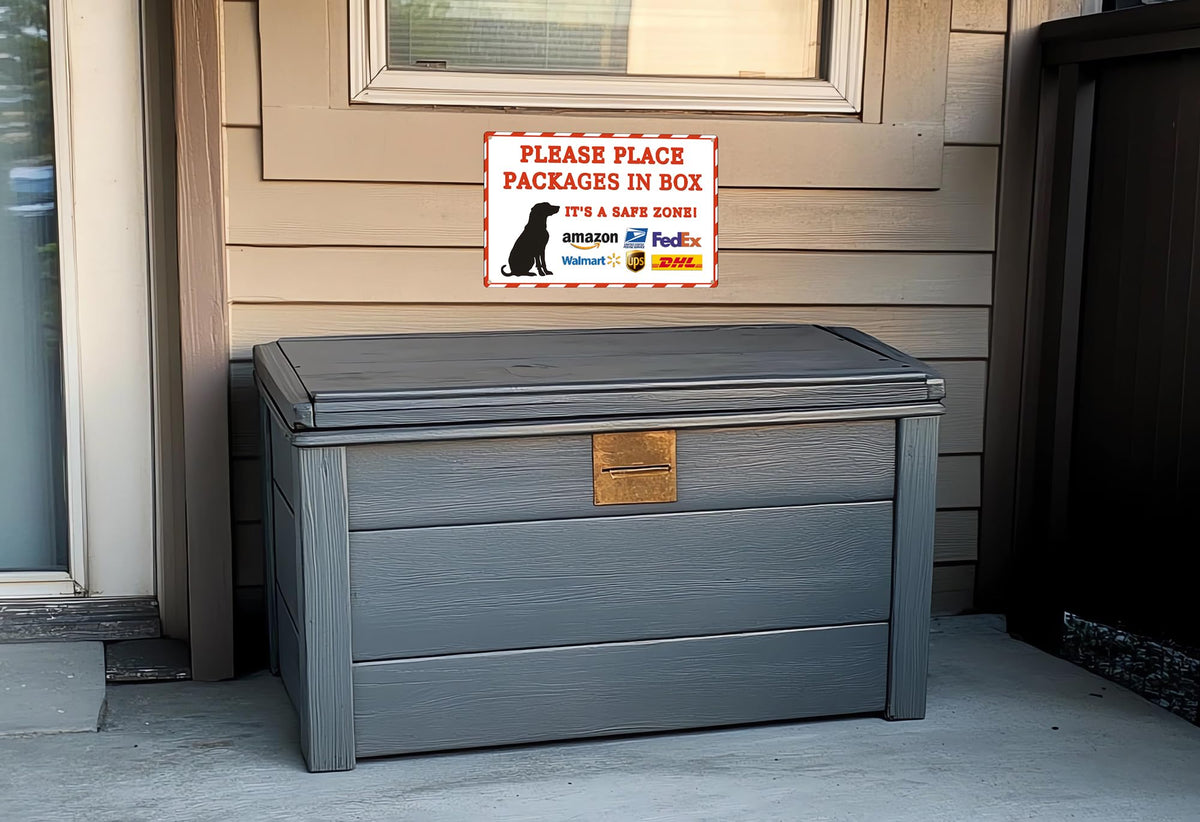 COSEICEO delivery sign with bold text, easy reading from afar.