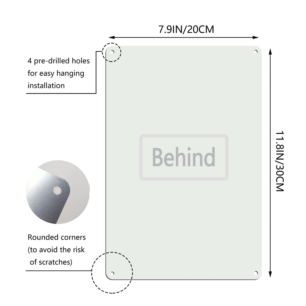 COSEICEO sign with predrilled holes enables quick tool-free installation.