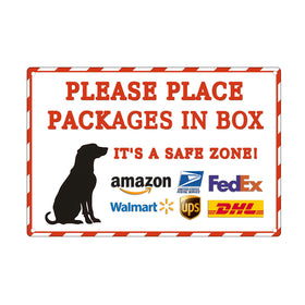 COSEICEO package delivery sign on outdoor porch with durable aluminum and visibility.