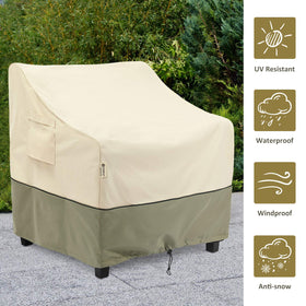 COSFLY chair cover shows four buckle straps for a secure hold.