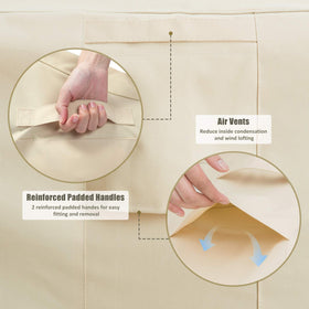 COSFLY outdoor chair cover padded handles simplify fitting and removal.