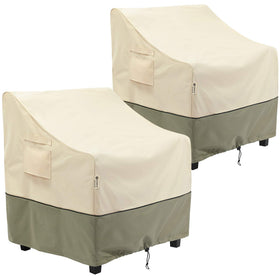COSFLY outdoor chair cover with waterproof top fabric protects chairs from rain and sun.