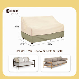 COSFLY patio furniture cover loveseat 54W x 38D x 35H with snug fit