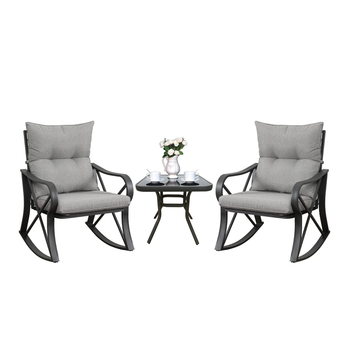 COSIEST rocking chairs for outdoor lounging with durable steel construction