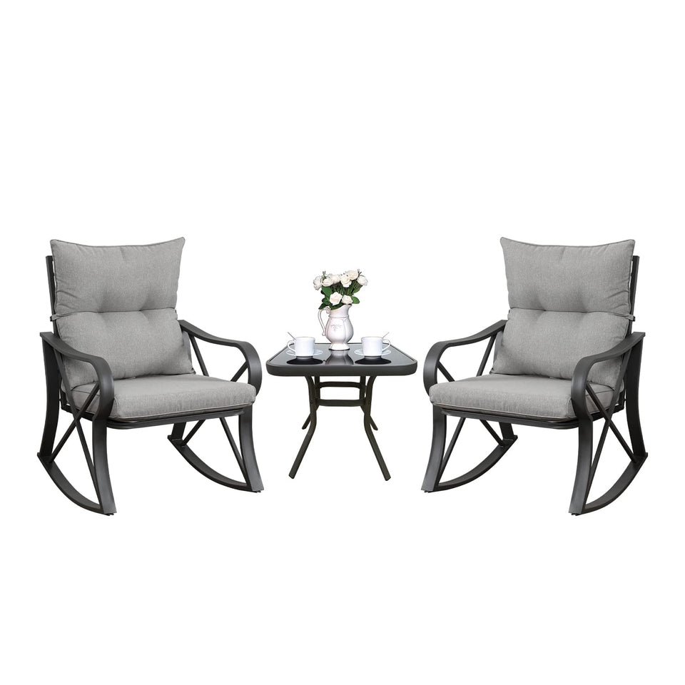 COSIEST rocking chairs for outdoor lounging with durable steel construction