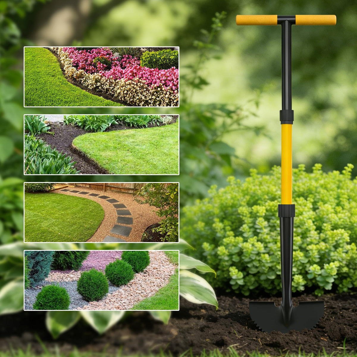 COSITA Edger ergonomic grip reduces hand fatigue during edging.