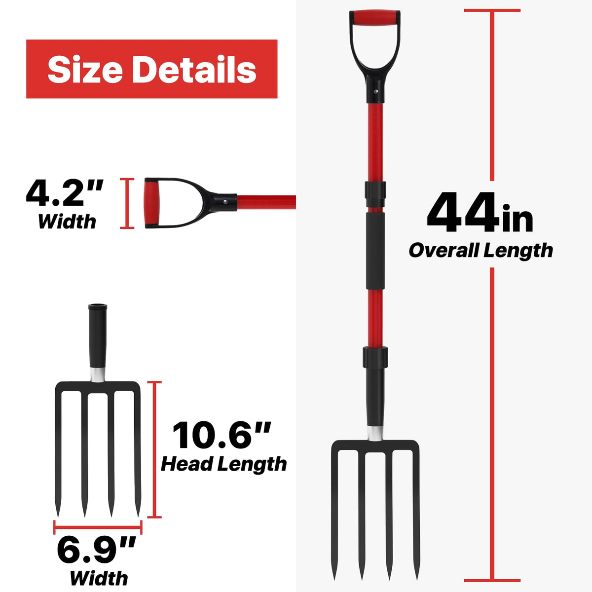 COSITA Pitch Fork showing fiberglass handle for durability and grip.