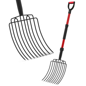 COSITA pitch fork with wide 10-tine head for efficient material pickup in the garden.