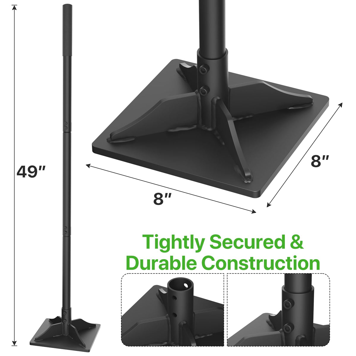 COSITA 49-inch all-metal handle reduces bending for comfortable tamping