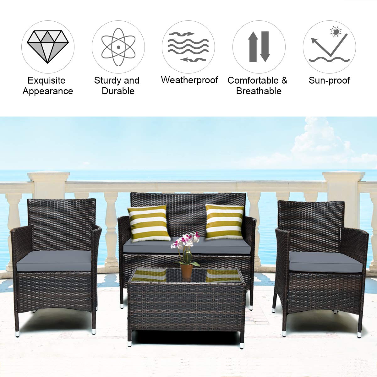 Costway set ships with simple assembly and included installation hardware.