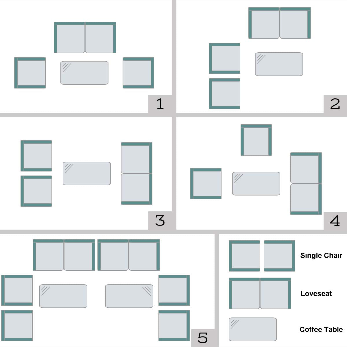 Costway sturdy steel frame supports heavy seating and stable performance.