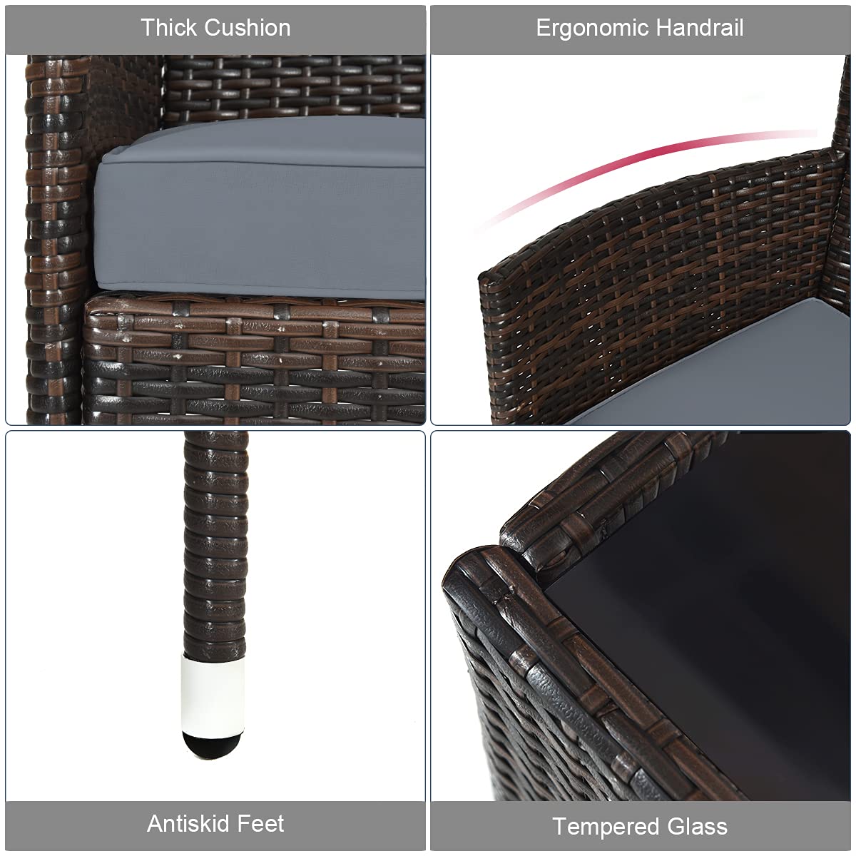 Costway weather-resistant wicker resists sun and rain for year-round use.