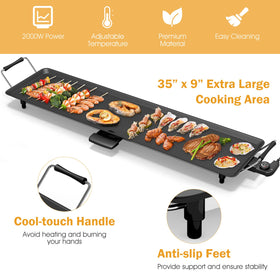 Costzon 35-inch electric griddle with 5-level thermostat for precise heat control