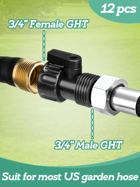 Cosweet 3-4in thread valve fits standard garden hoses.