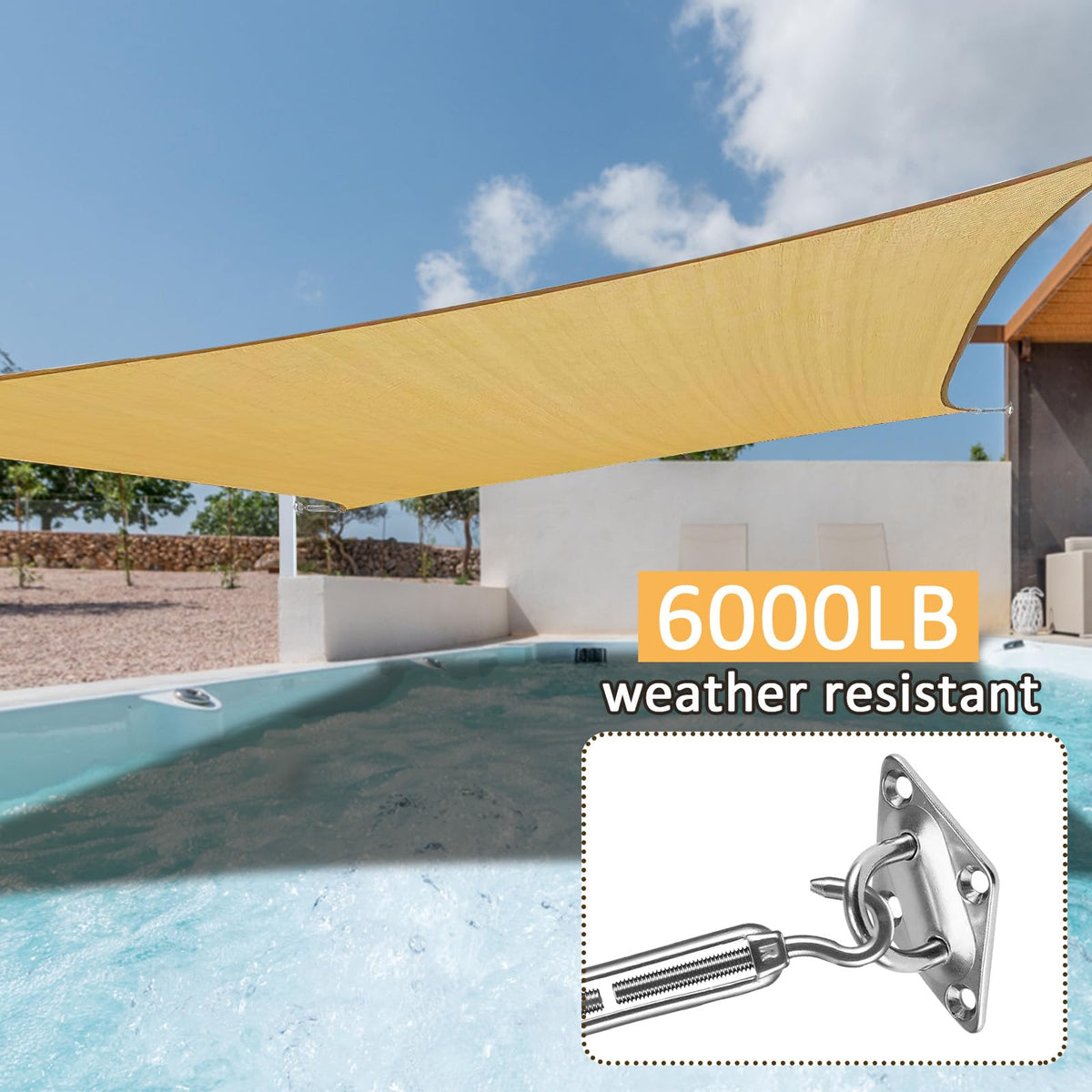 Cosweet screws and expansion screws provide robust outdoor mounting hardware.