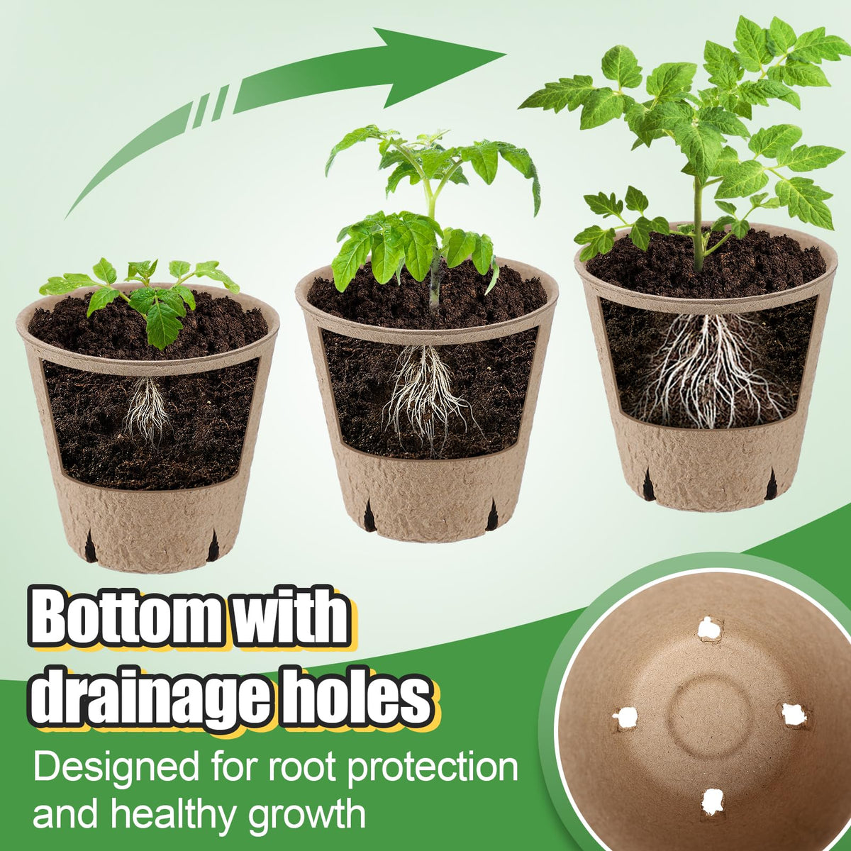 Cosweet thickened round plant pots provide sturdy seedling housing