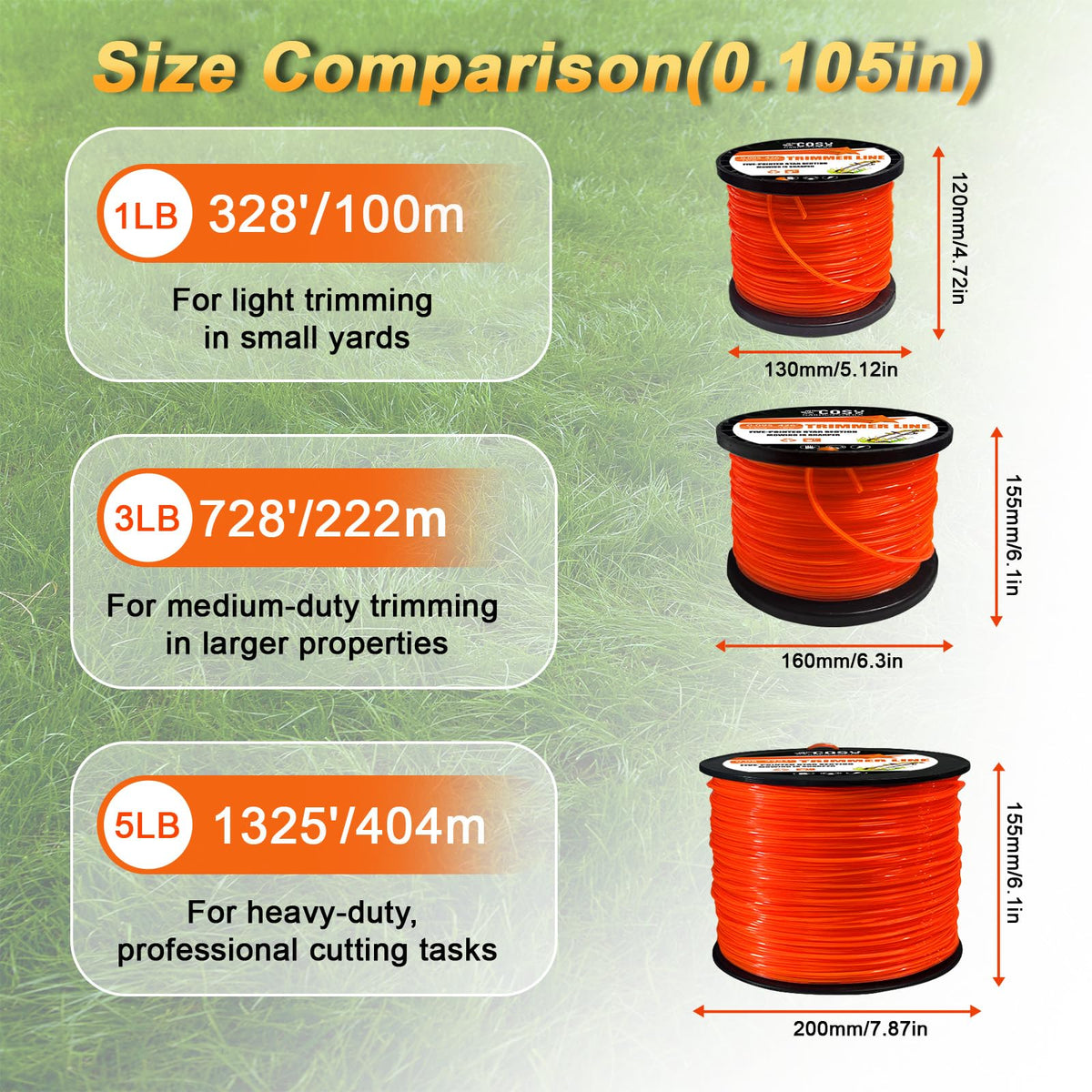 COSY GARDEN TOOLS ideal for lawn edges, fields, and trimming around vegetation.