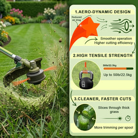 COSY GARDEN TOOLS pentagon-cut edge slices through thick grass with ease.