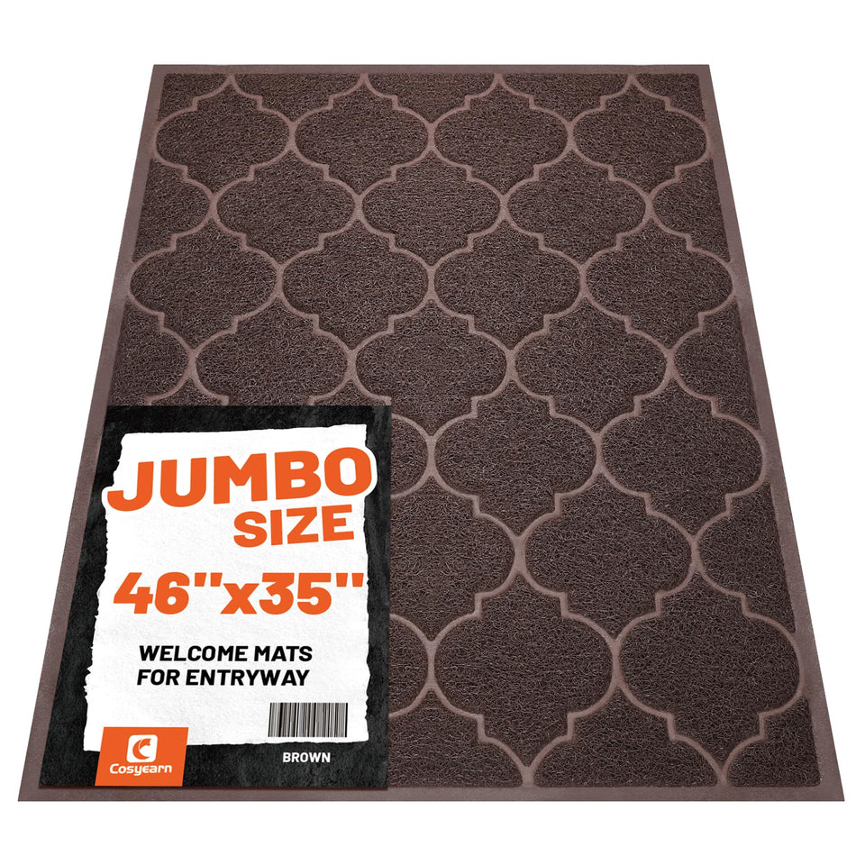 Cosyearn door mat 46x35 at front entrance; captures dirt in busy entryways.