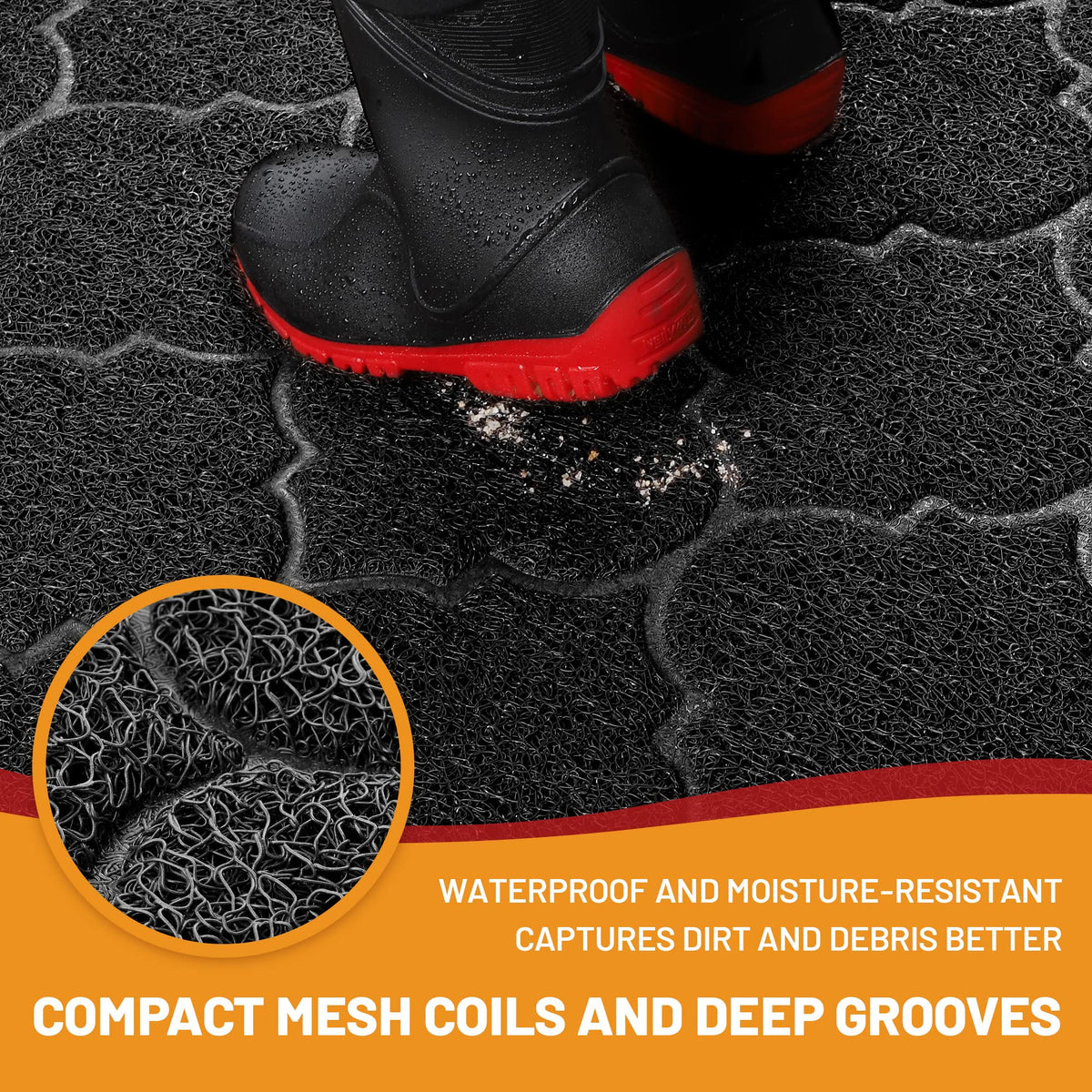 Cosyearn door mat 46x35 with dirt-capture grooves protecting floors