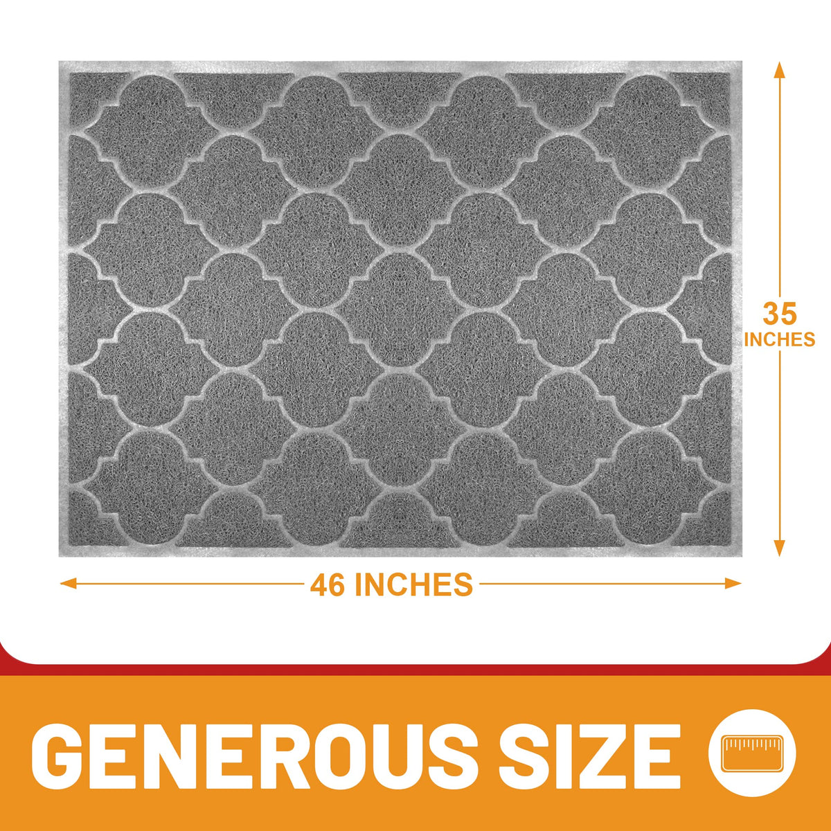 Cosyearn door mat for high-traffic areas in grey with non-slip surface.
