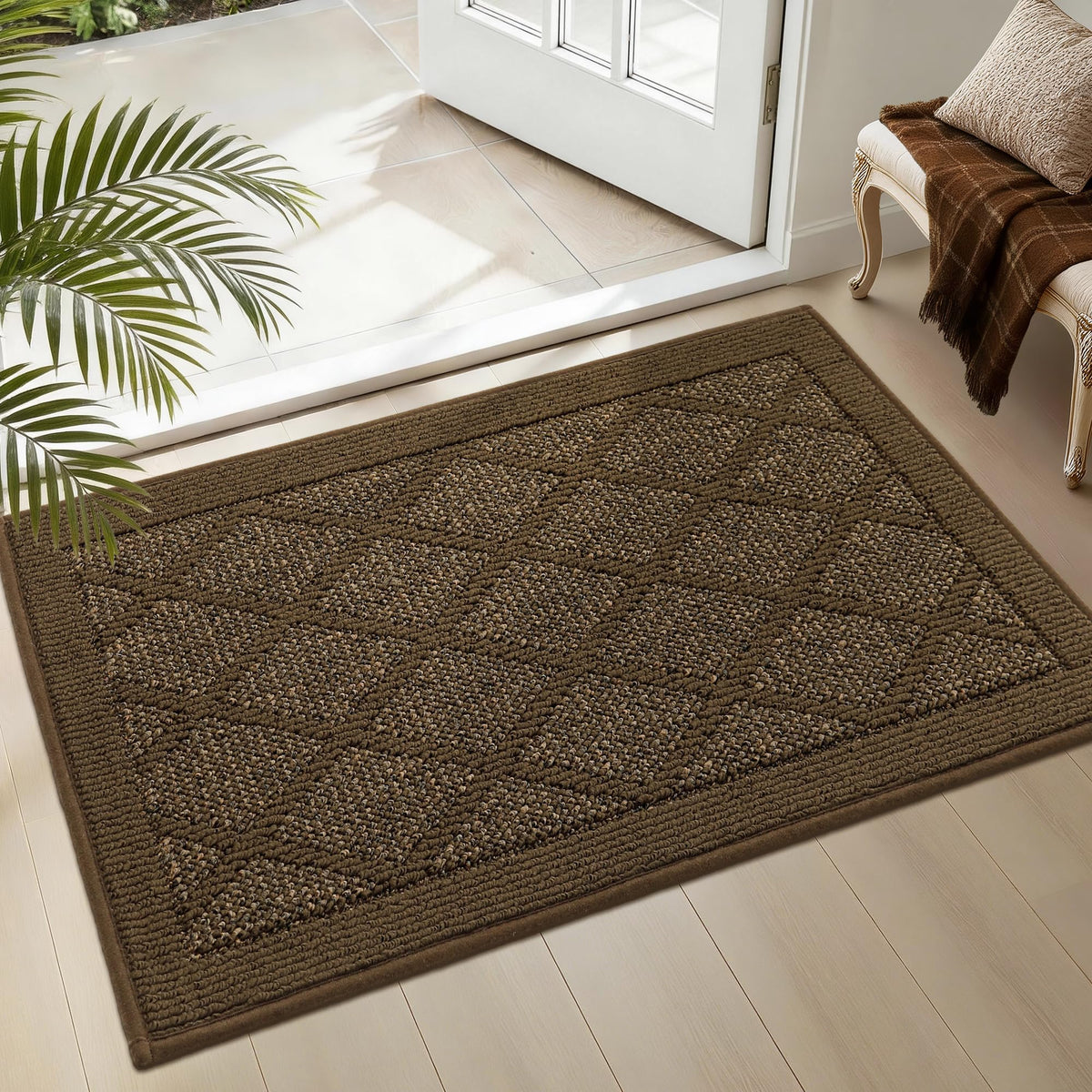 COSY HOMEER non-slip door mat for front entrance with water and mud absorption