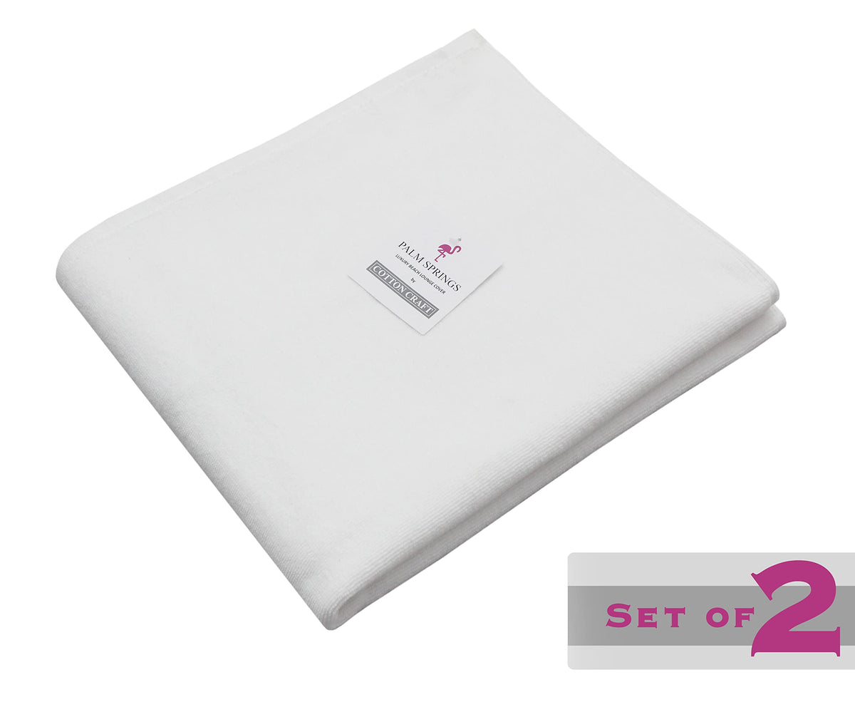 COTTON CRAFT lounge chair cover with 7-inch pocket stays secure on windy days.