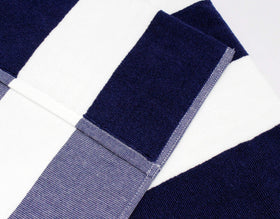 Cotton Craft dryer-safe lounge cover simplifies post-beach care.