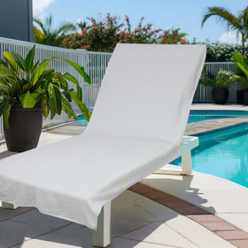 Cotton Craft seven-inch pocket lounge cover stays secure on chairs.