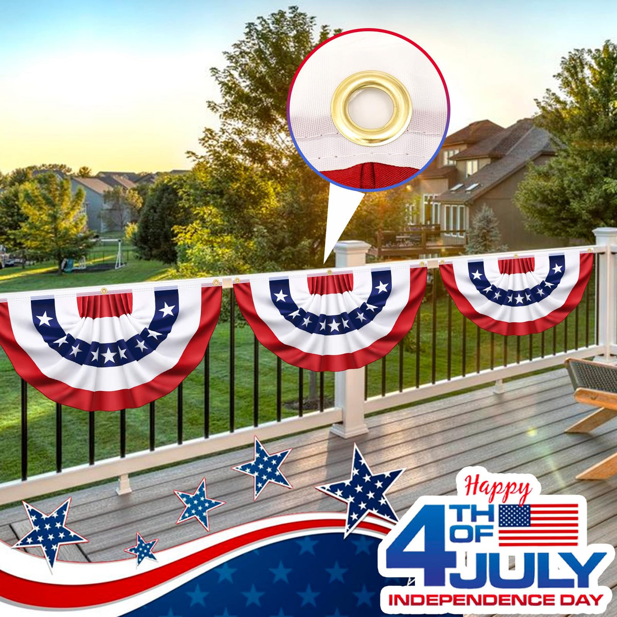 Couah 4th of July yard banner adds festive curb appeal.