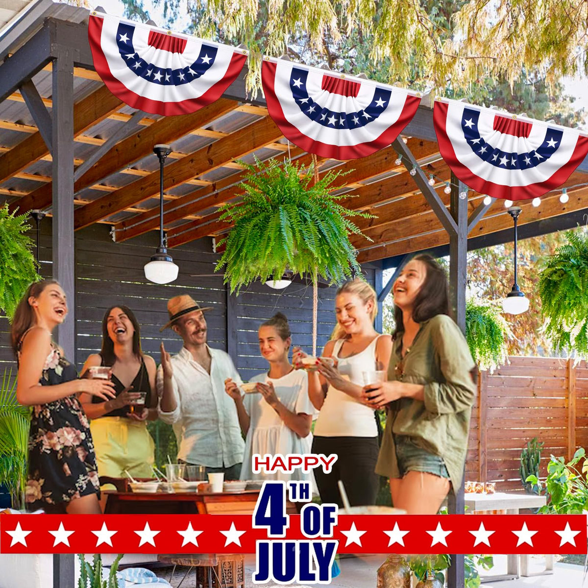 Couah outdoor-friendly bunting set suitable for railing, fence, or gazebo.