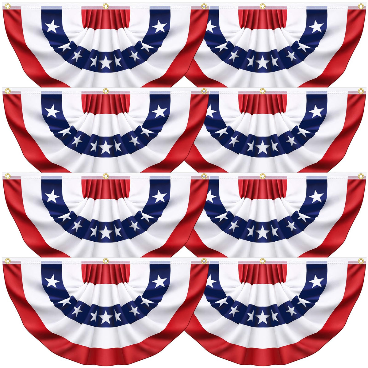 Couah USA pleated fan flag, 1.5x3 ft outdoors, vivid color for Independence Day decor.