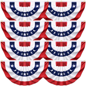 Couah USA pleated fan flag, 1.5x3 ft outdoors, vivid color for Independence Day decor.