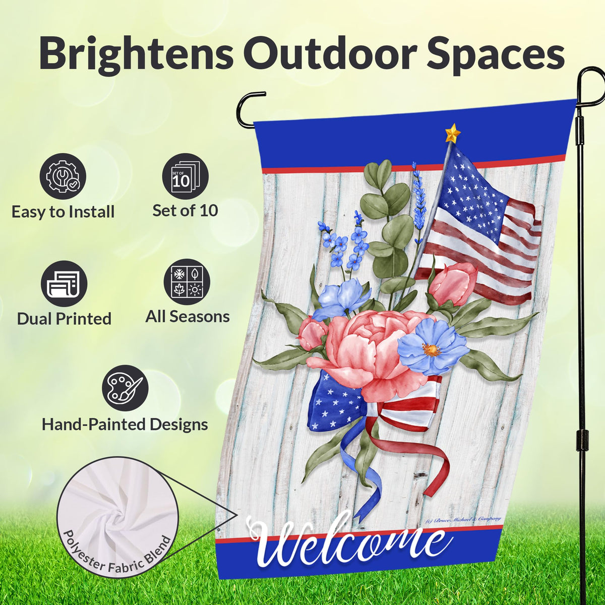 Country Charm Halloween flag design adds playful spookiness to your yard
