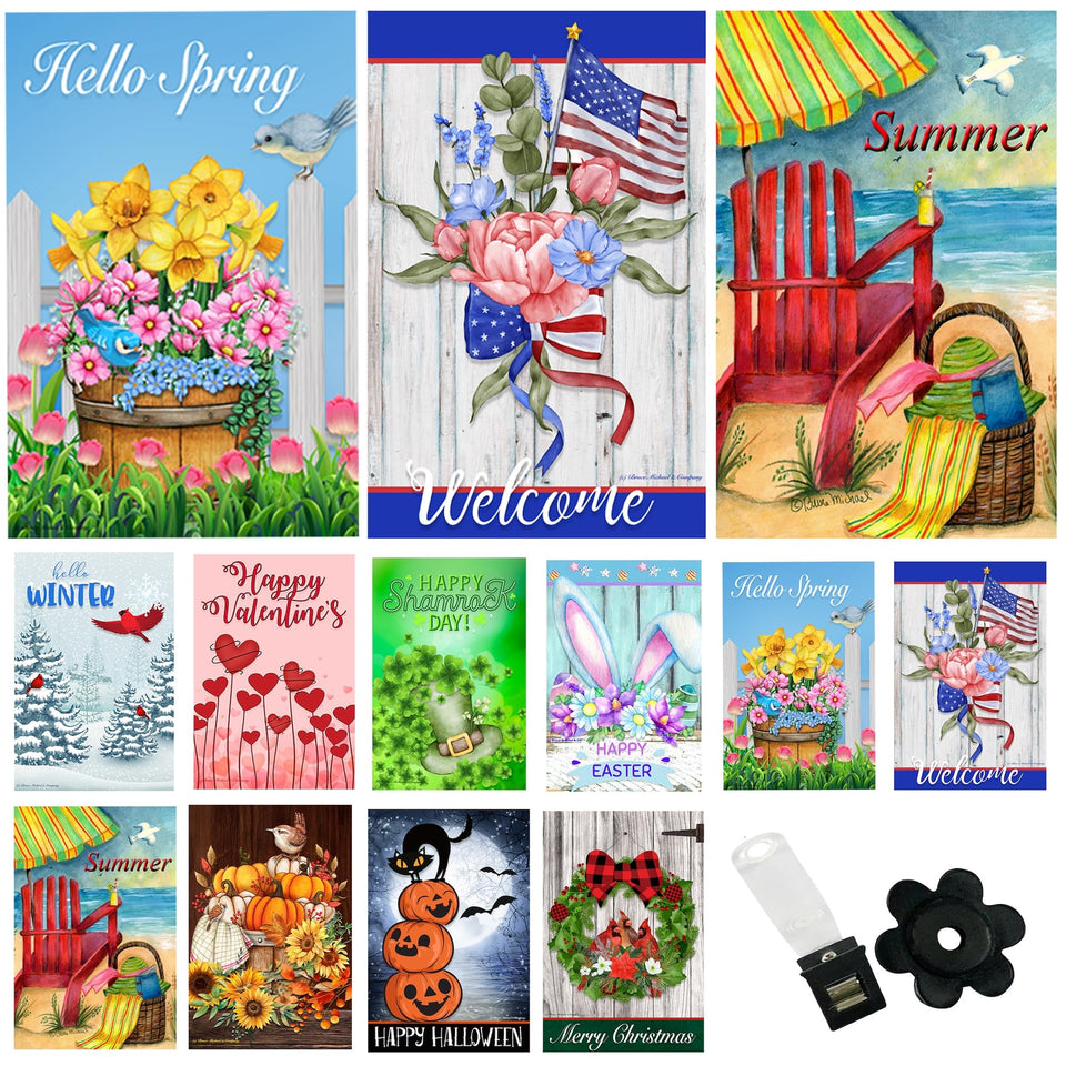 Country Charm Spring design garden flag adds fresh curb appeal with seasonal color